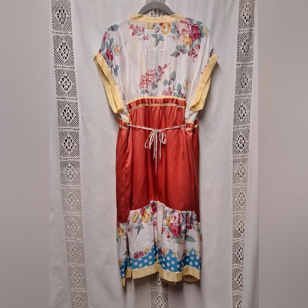 Johnny Was Silk Floral Embroidered Dress With Slip Size XL - Picture 2 of 7